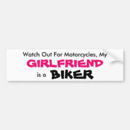Min flickvän är en Biker Bumper Sticker Bildekal