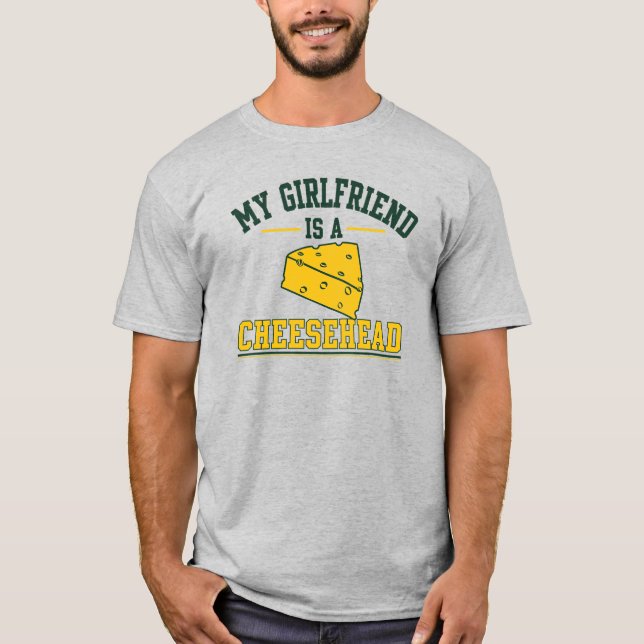 Min flickvän är en Cheesehead T Shirt (Framsida)