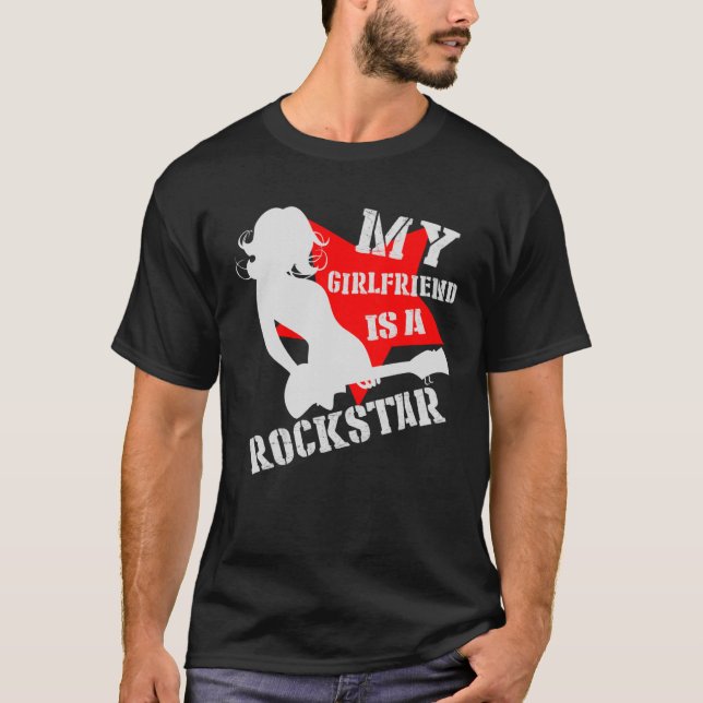 Min flickvän är en Rockstar T Shirt (Framsida)