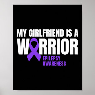 Min flickvän är en Warrior Epilepsy Awareness Purp Poster