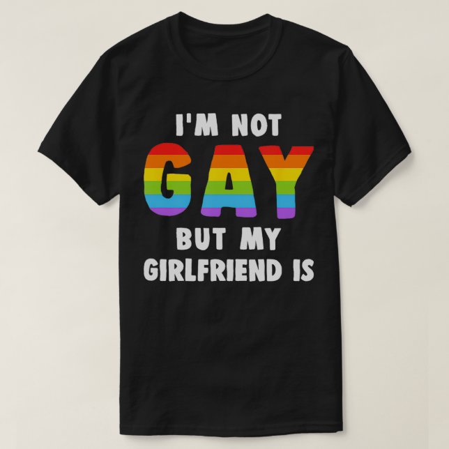 Min flickvän är Lesbisk Pride Shir T Shirt (Design framsida)