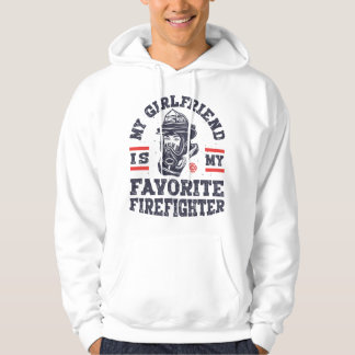 Min flickvän är min favoritbrandman rolig pojke hoodie
