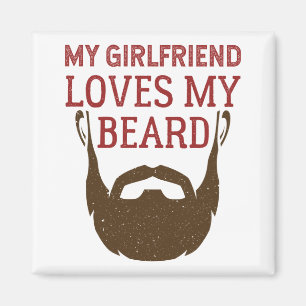 Min flickvän Kärlek Mitt Beard Bearded Boykompis Magnet