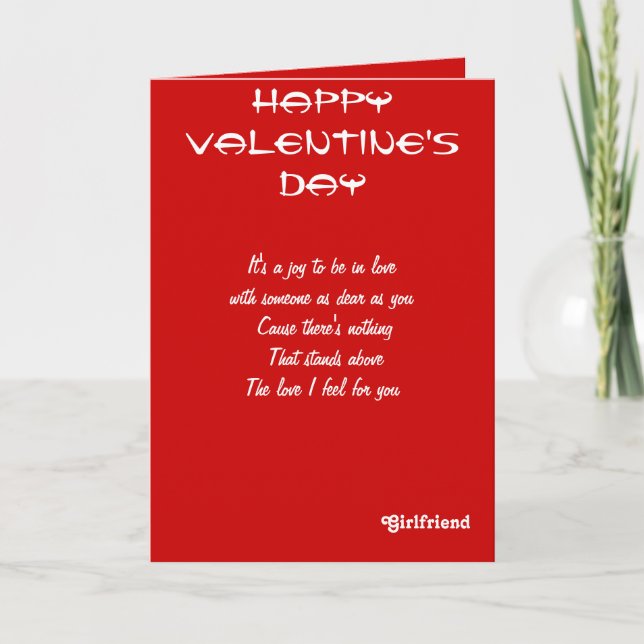 Min flickvän Valentines day hälsning Helgkort (Framsida)
