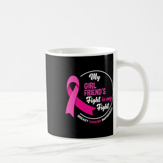 Min flickväns kamp är min kamp mot bröstcancer kaffemugg (Höger)