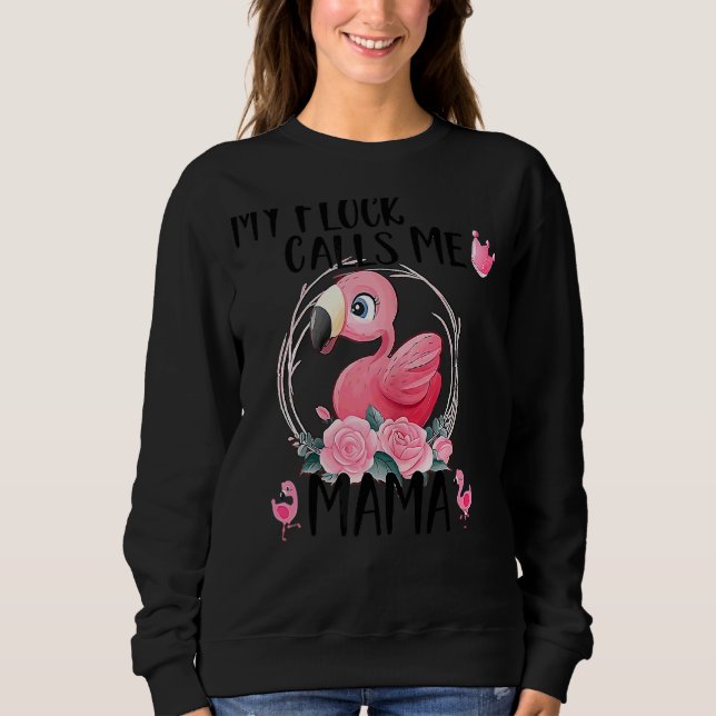 Min Flock Ring mig Mamma Flamingo Kärlek Mors dag  T Shirt (Framsida)