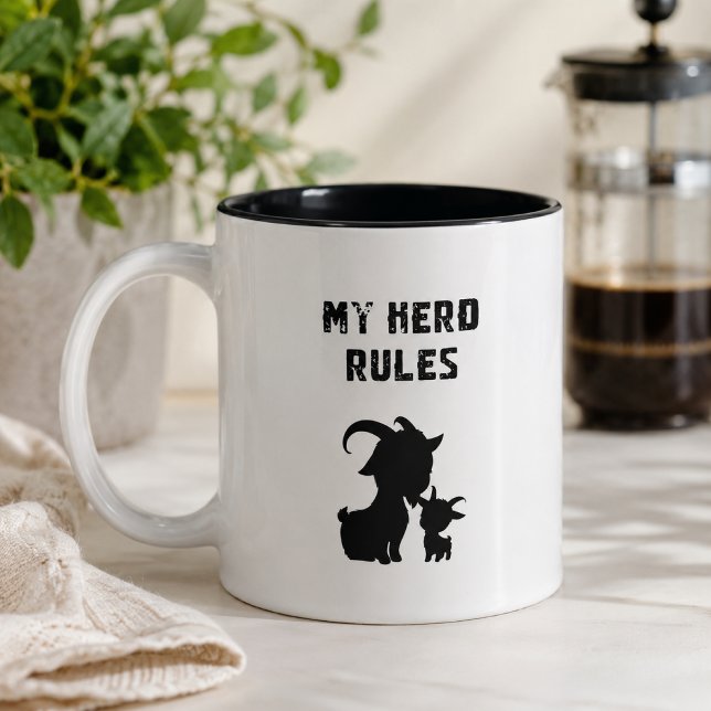 Min flock styr Rolig getbonde Två-Tonad Mugg (Skapare uppladdad)
