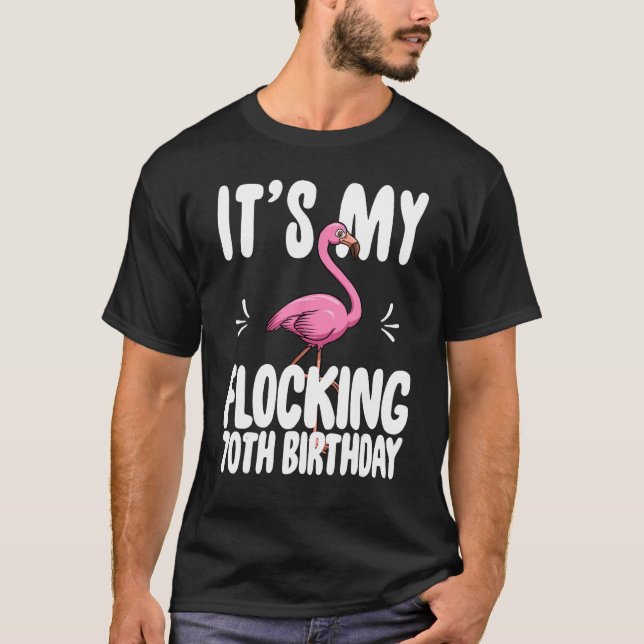 Min flockande 70:e födelsedagshytten Funny Rosa Fl T Shirt (Framsida)
