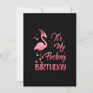 Min flockande födelsedag Flamingo Rosa Flamingo Inbjudningar