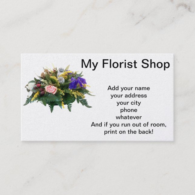Min Florist-butik Visitkort (Framsida)