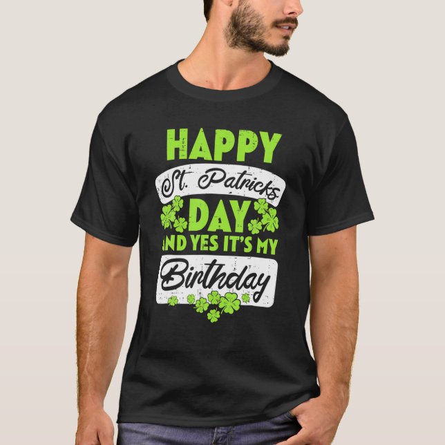 Min födelsedag Born Irish Bday Lycklig St patrick' T Shirt (Framsida)