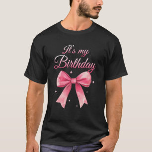 Min födelsedag Cute Coquette Rosa Bow Birthday G T Shirt
