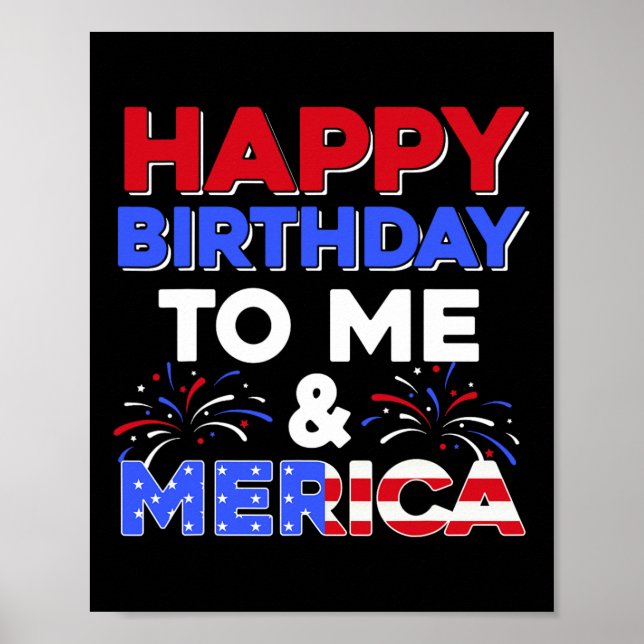 Min födelsedag den 4:e amerikanska Independence da Poster (Framsidan)