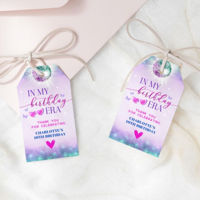 Min födelsedag Era Favorit Märke - Tonårig Födelse Presentetikett (In My Birthday Era Favor Tag - Teen Birthday Girl)