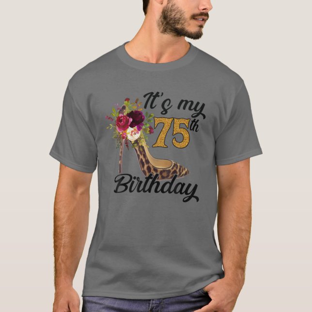 Min födelsedag i 75:e är 75 år gammal 75:e B T Shirt (Framsida)