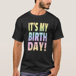 Min födelsedag Retro Pastel Rainbow Birthday Pa T Shirt