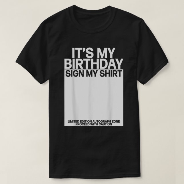 Min födelsedag undertecknar min Shirt Bday Namntec T (Design framsida)