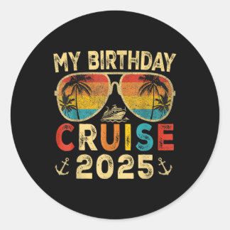 Min födelsedagsrast 2025 Party Cruise Birthday Vac Runt Klistermärke
