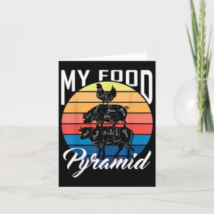 Min Food Pyramid Cow Gris Chicken Funny Bbq Smoker Kort