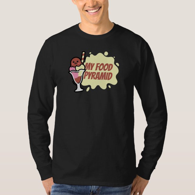 Min Food Pyramid Ice Cream Cone Lycklig Ice Cream  T Shirt (Framsida)