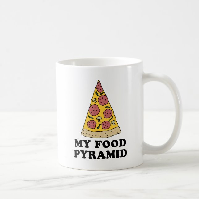 Min Food Pyramid Pizza Tecknad Mugg (Höger)