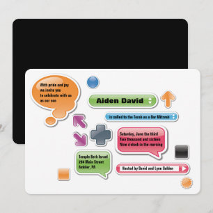 MIN FÖRÄLDRAR ÄR LAME Fladdermus Pub Mitzvah-inbju Inbjudningar