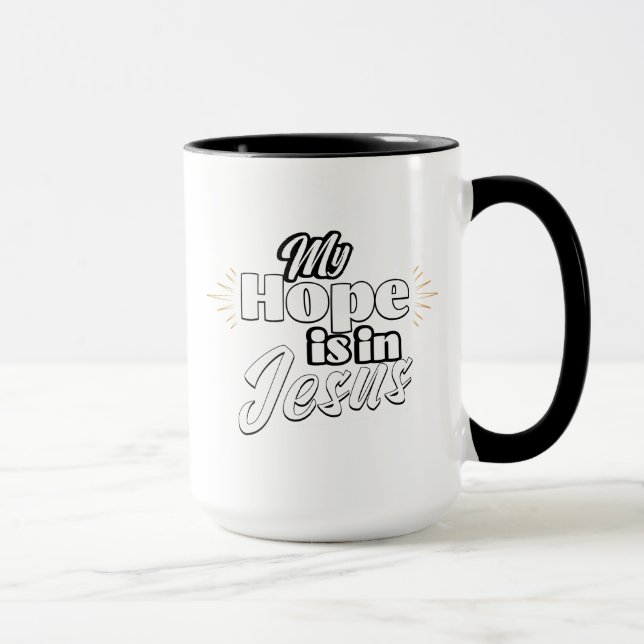 Min förhoppning är i Jesus Inspirerande  Mugg (Höger)
