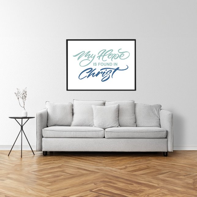Min förhoppning finns i Kristus Hand Lettered Poster (Skapare uppladdad)