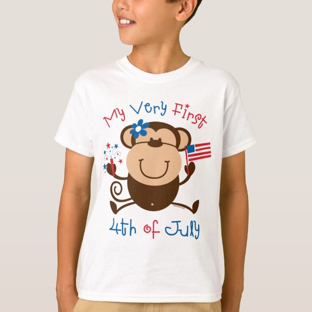 Min första 4:e flickans apa barn T-shirt (Framsida)