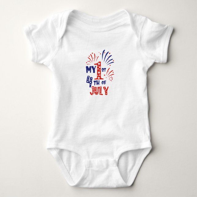 Min första 4:e juli - Baby bodysuit T Shirt (Framsida)