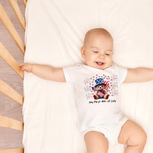 Min första 4:e juli baby-kroppsdräkt t shirt
