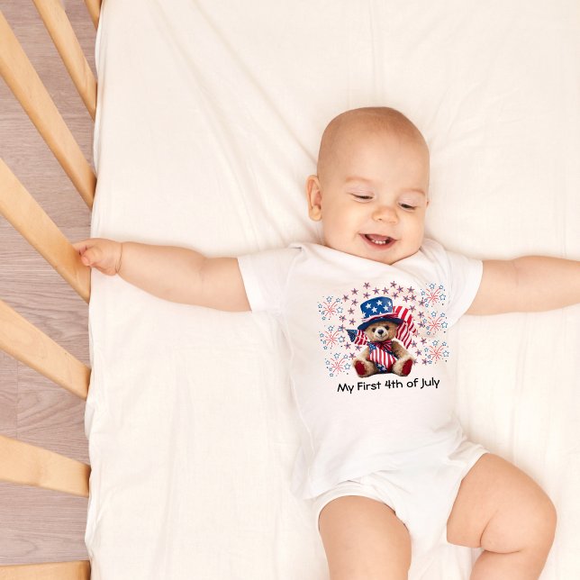 Min första 4:e juli baby-kroppsdräkt t shirt (Skapare uppladdad)