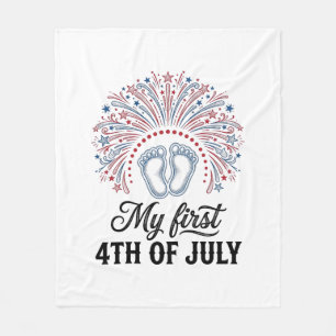 Min Första 4:e Juli Babyfötter Patriotisk Tröja Be Fleecefilt
