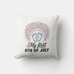 Min Första 4:e Juli Babyfötter Patriotisk Tröja Be Kudde
