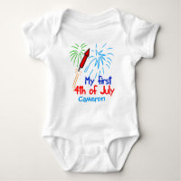 Min första 4:e juli Cute Fireworks Monogram