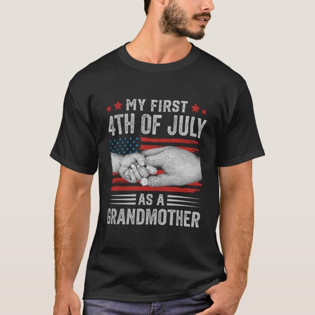 Min första 4:e juli som farmor amerikanska t shirt (Framsida)