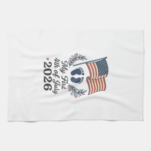 Min första 4 juli 2026 Baby Vintage Patriotisk S Kökshandduk