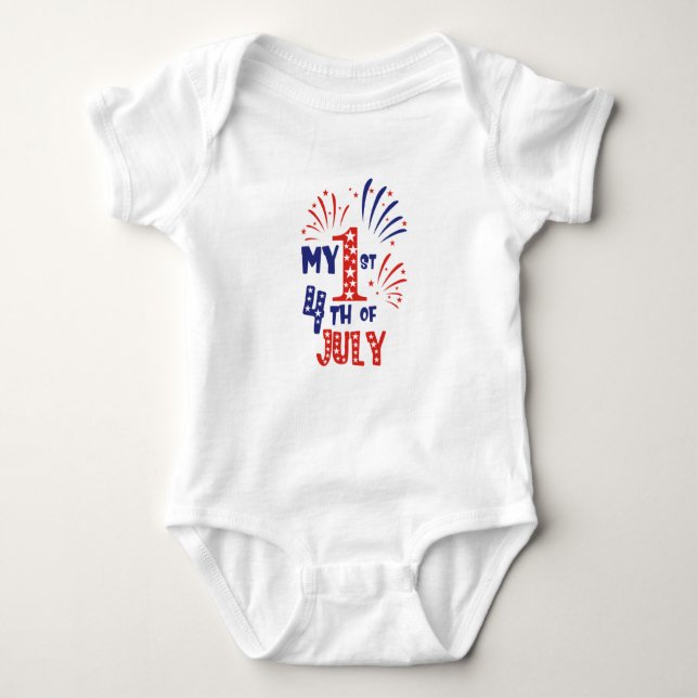 Min första 4 juli - Baby-bodysuit T Shirt (Framsida)
