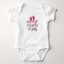 Min första 4 juli söta bebisfotavtryck t shirt