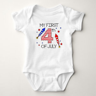 Min första 4th av det Juli spädbarn förkroppsli T Shirt