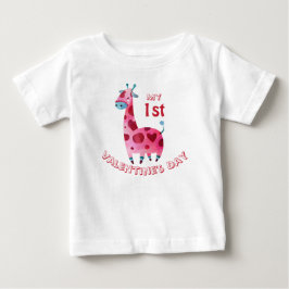 Min första Alla hjärtans dag Baby Giraffe T Shirt