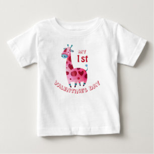 Min första Alla hjärtans dag Baby Giraffe T Shirt