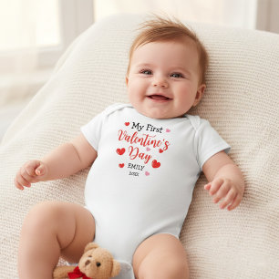 Min första Alla hjärtans dag Baby Valentine Outfit T Shirt