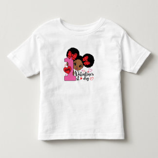 Min första Alla hjärtans dag Black Girl T Shirt