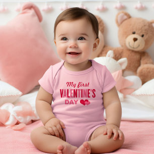 Min första Alla hjärtans dag Hjärtan Rosa T Shirt