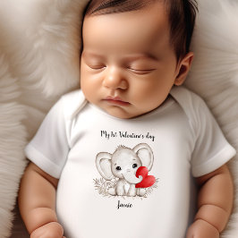 Min första Alla hjärtans dag Personlig Namn Cute T Shirt
