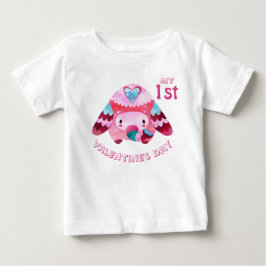Min första Alla hjärtans dag Rosa Baby Elefant T Shirt