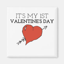 Min första Alla hjärtans dag Valentines day Doodle Magnet