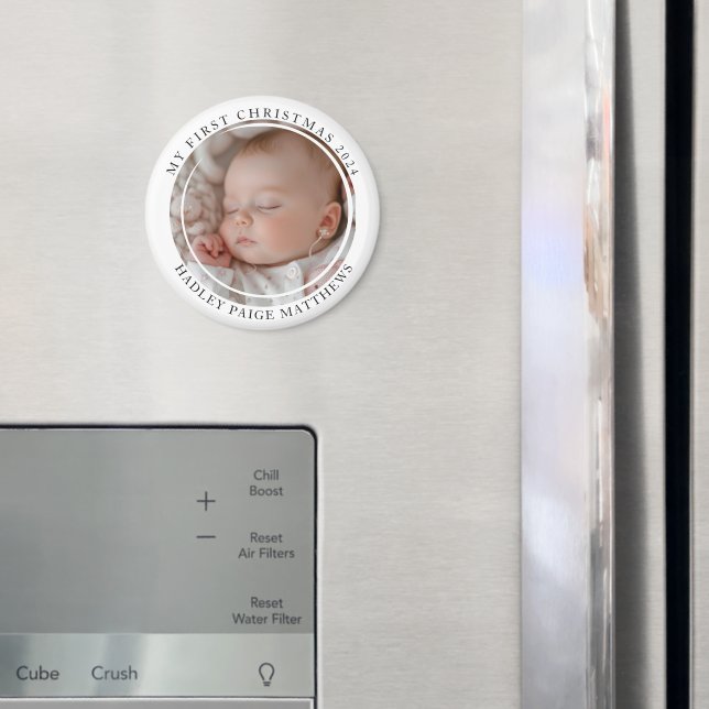 Min första Anpassningsbar i julafton Baby Photo Magnet (In Situ (Fridge))