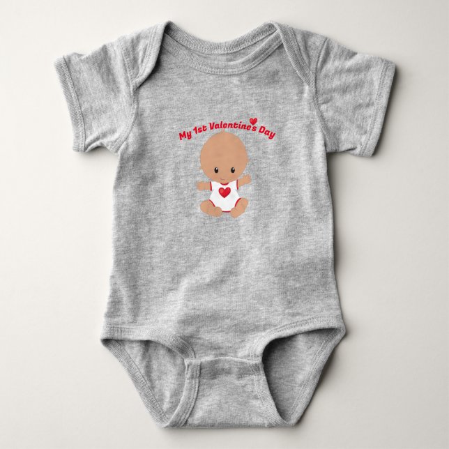 Min första Bodykostym Valentines day Baby T Shirt (Framsida)